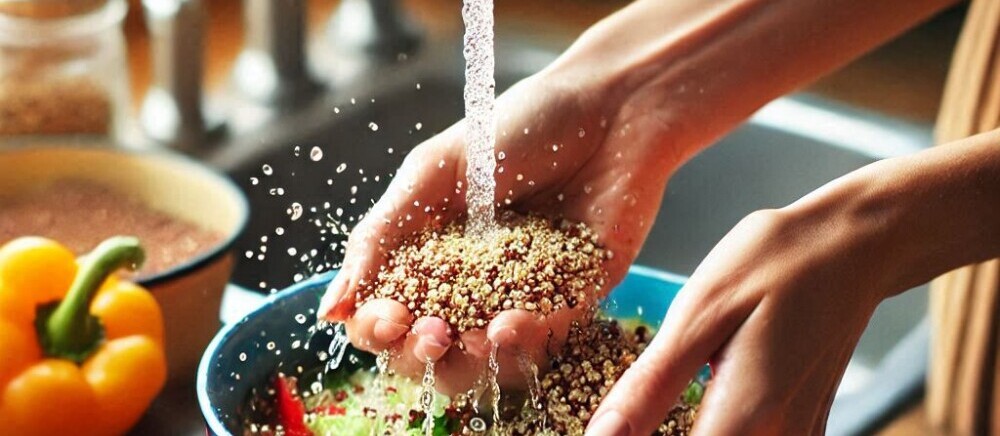 rinsing quinoa before cooking